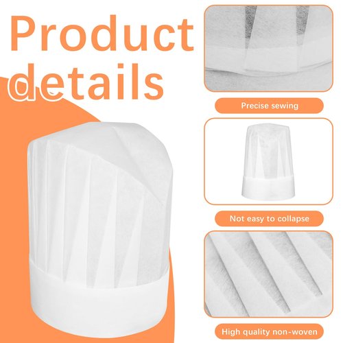 lipetol 30 Pack Chef Hats for Kids, Disposable Paper Chefs Hat Bulk DIY Kids Chef Cap for Baking, Cooking, Activity, Pizza Party