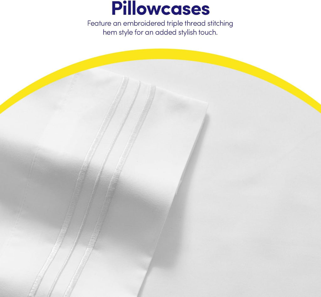 Supreme Collection Queen Sheet Sets - Luxury White Bed Sheets & Pillowcase Set | Extra Soft, Deep Pocket Design