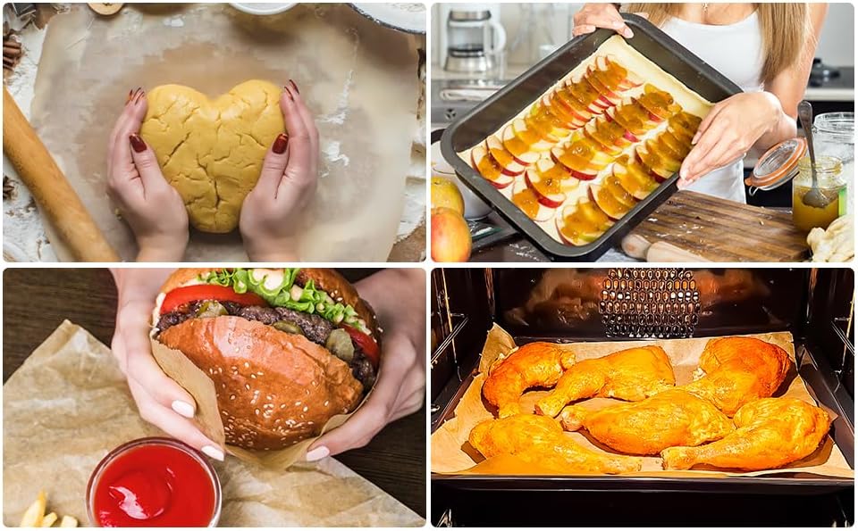 Unbleached Parchment Paper by [Brand Name] - 100 PCS Nonstick Baking Sheets | 23cm x 33cm, High Temp & Oil Resistant