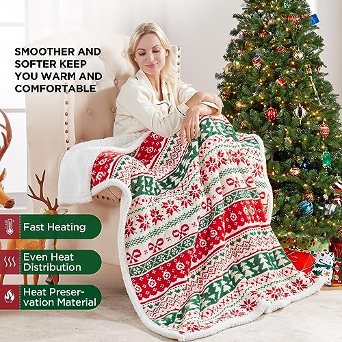 Westinghouse Christmas Tree Throw Blanket 50x60 Soft Heated Holiday Decor