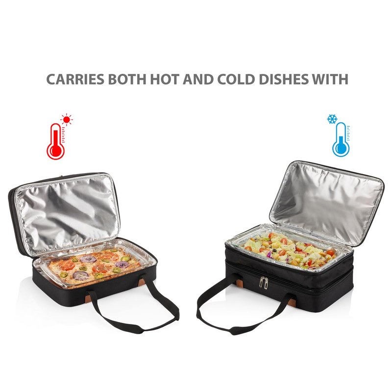 Stack Store Plus More Black Insulated Casserole Carrier for Hot or Cold Food, Lasagna Holder for Picnic, Potluck, Cookout – Fits 9”x13” or 11”x15” Baking Dish – Thermal Tote