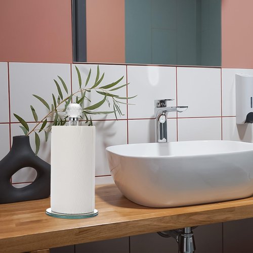 Sumnacon Paper Towel Holder,Crystal Free Standing Paper Towel Roll Holder for Bathroom Bling Kitchen Countertop Paper Towel Holdesr Gorgeous Silver Paper Towel Holders for Kitchen Bathroom Countertop
