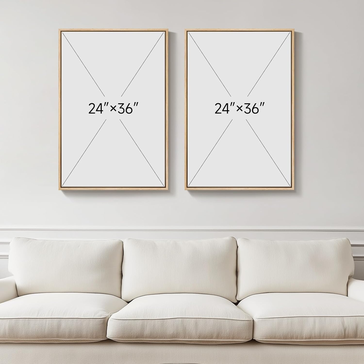 Skiennix 3D Textured Wall Art Set - 2 Piece Modern Abstract Paintings for Living Room | 24x36 In Beige Brown