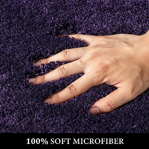 MIULEE Dark Purple Bathroom Rug Soft Microfiber Bath Mat 16x24