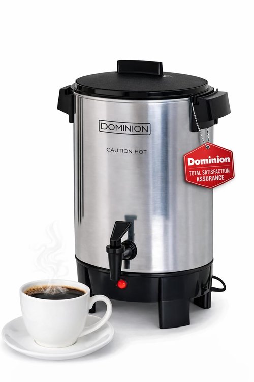 Dominion Premium 30 Cup Coffee Urn - Aluminum Coffee Dispenser For Quick Brewing - Automatic Hot Water Dispenser - Ideal for Large Crowds - Perfect for Any Occasion