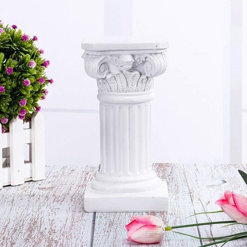 Etiger Roman Pillar | Greek Column Resin Statue - Elegant Centerpiece for Home & Garden Decoration (White)