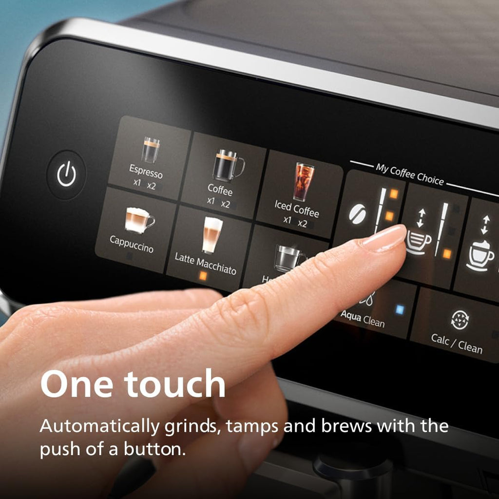 Philips 3300 Series Espresso Machine - Fully Automatic with LatteGo Milk System | 15-Bar Pressure, Glossy Black