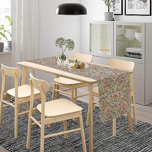 William Morris Table Runner 13x90in (Variation W13"x L90"), JanJCurt Original Design Rustic Ethnic Print