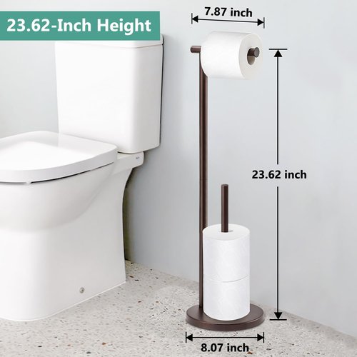 Housen Solutions Free Standing Toilet Paper Holder - Oil Rubbed Bronze Design for Jumbo Rolls