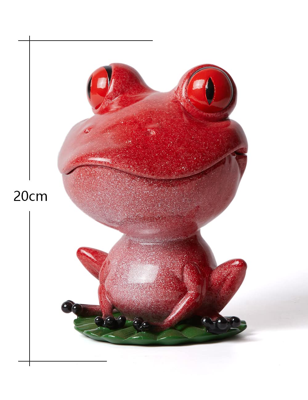 NENBOLEC Candy Dish Cookie Jar Frog Figurine Sculpture Modern Decor Gifts Polyresin Statue Red 8.0 inch
