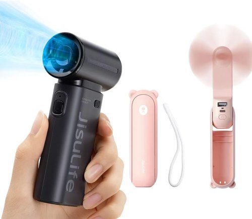 JISULIFE Handheld Mini Fan - Turbo Power High-Speed Air | 3-in-1 Portable Design