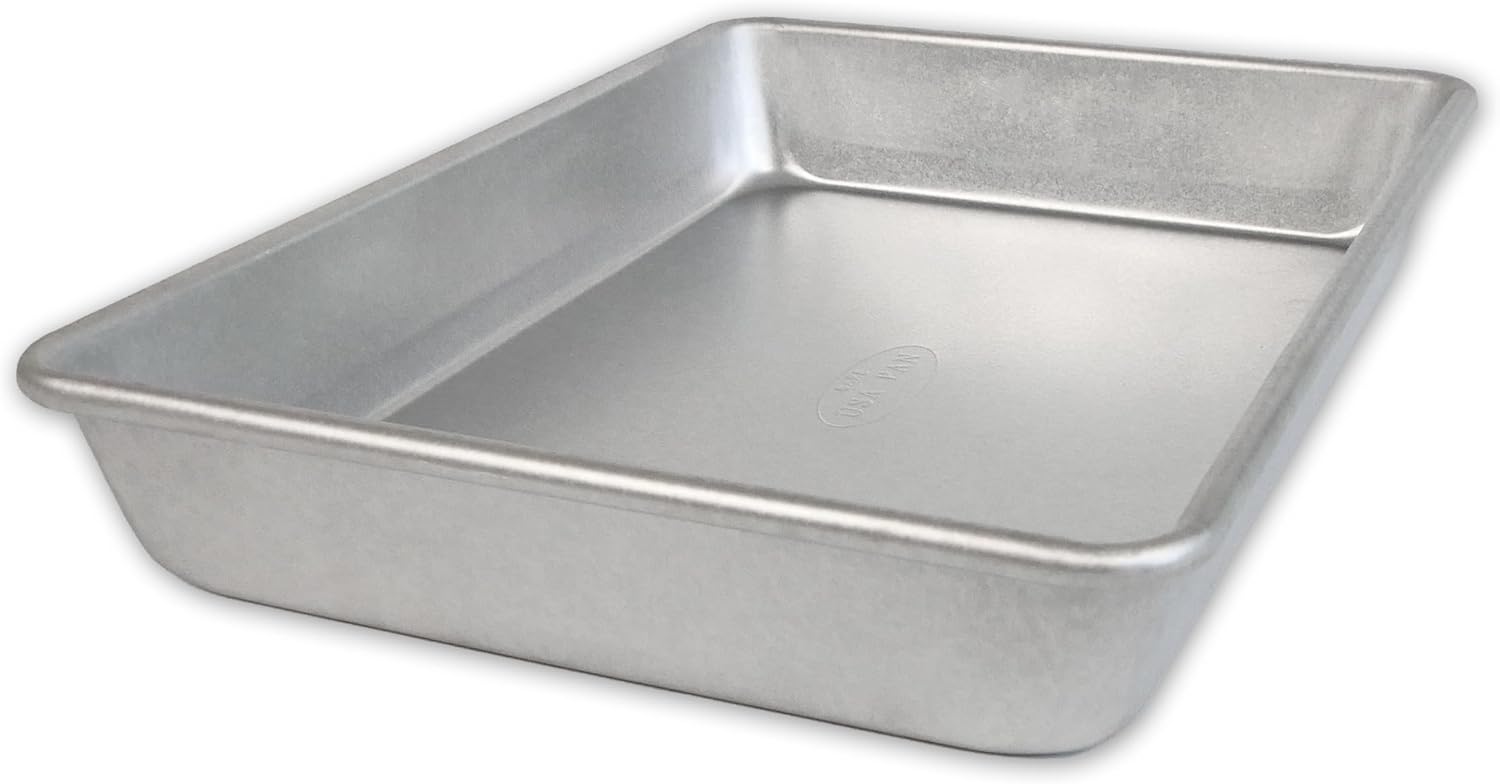 USA Pan Rectangular Cake Pan - Traditional Aluminized Steel, 9 x 13-Inch, Uncoated Design