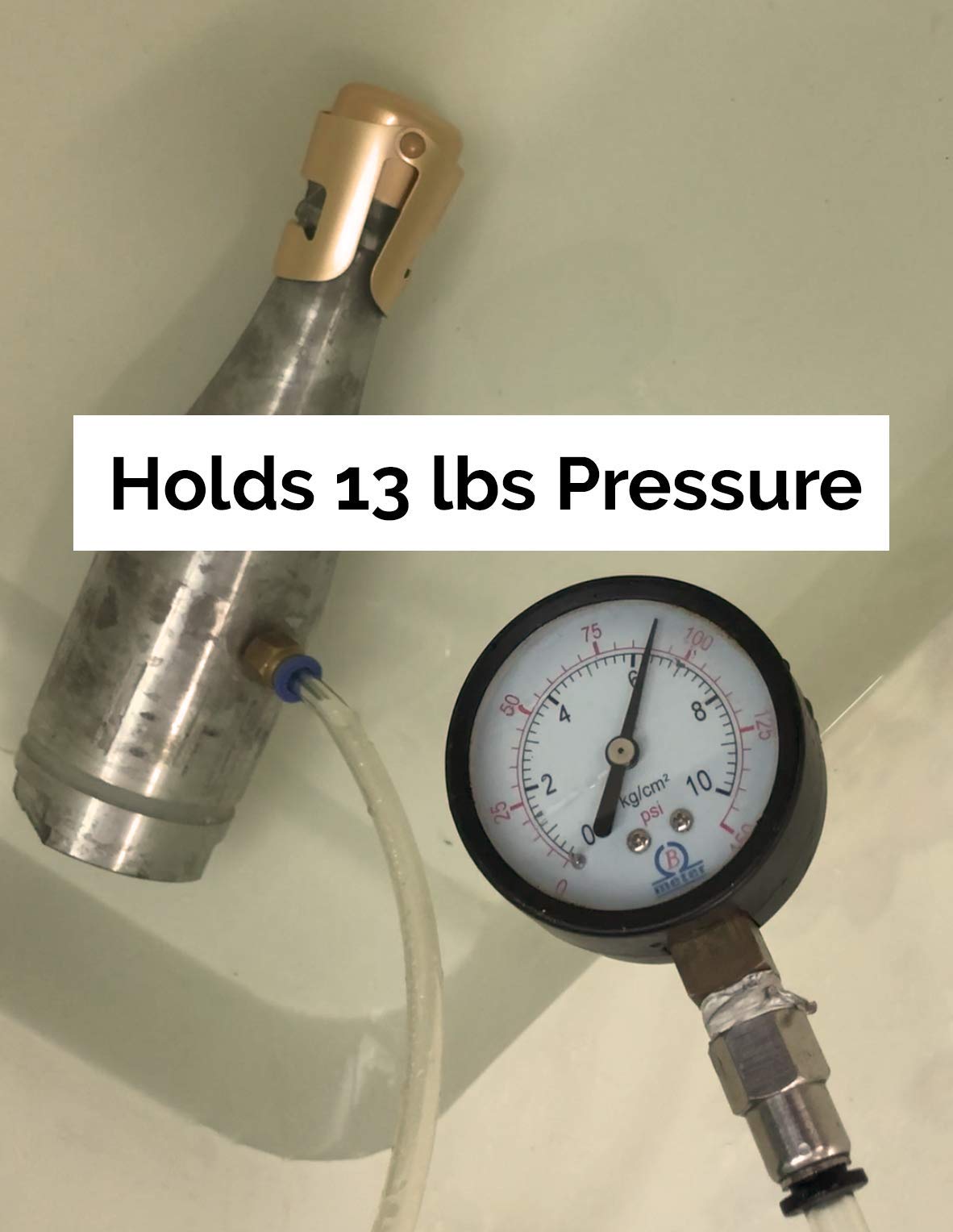 Gold Champagne Stopper, Designed in France, Bottle Sealer for Cava, Prosecco, Sparkling Wine, Fizz Saver, Passed 13 lbs Pressure Test (3, Gold)