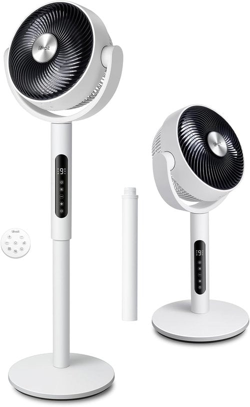 Levoit Standing Fan - CirculAir 120° Oscillating, Quiet 20dB, 9 Speeds, Remote Control, 2-in-1 Design