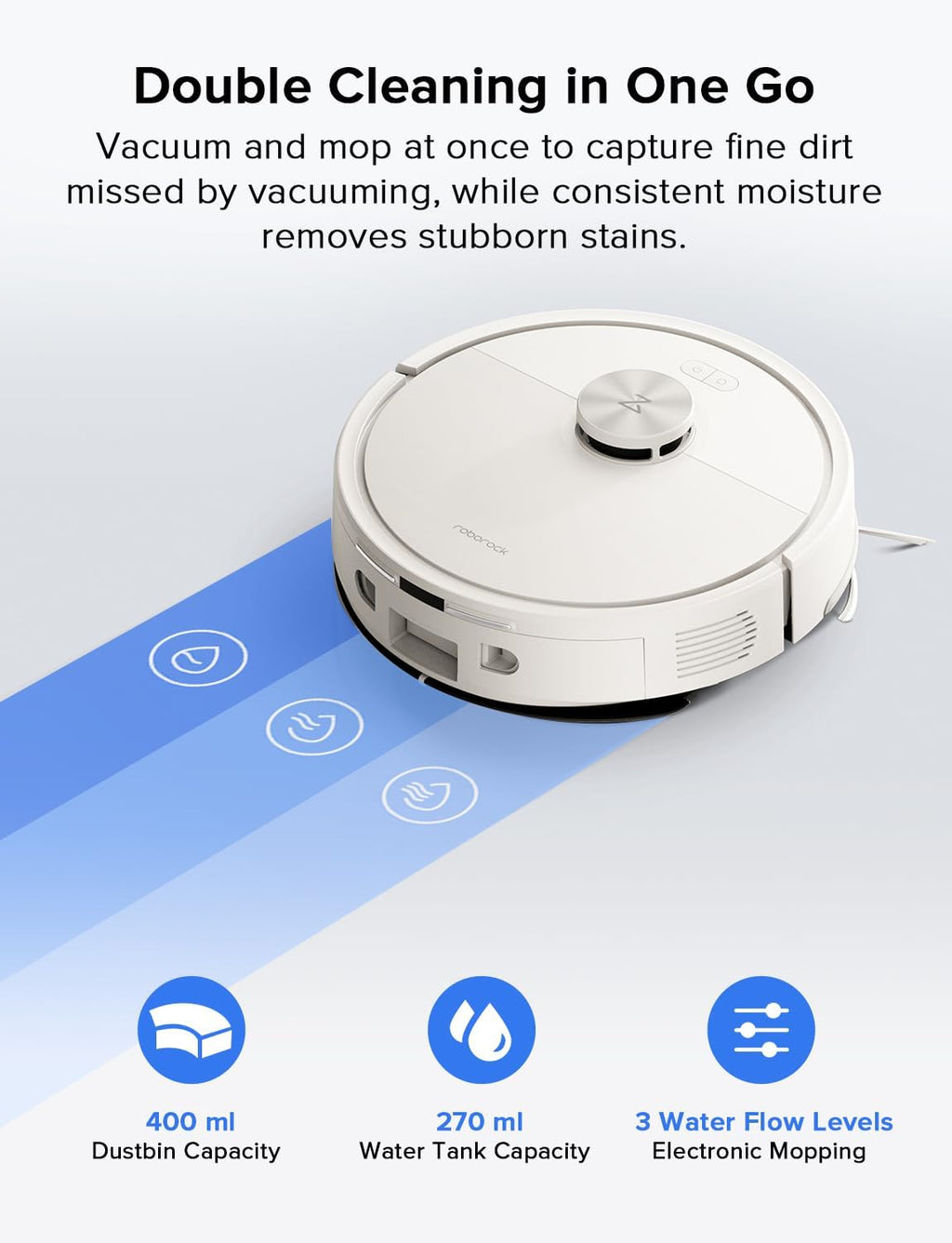 Roborock Q7 L5 Robot Vacuum & Mop Combo - 8,000Pa Suction, LiDAR Navigation, Self-Charging, White