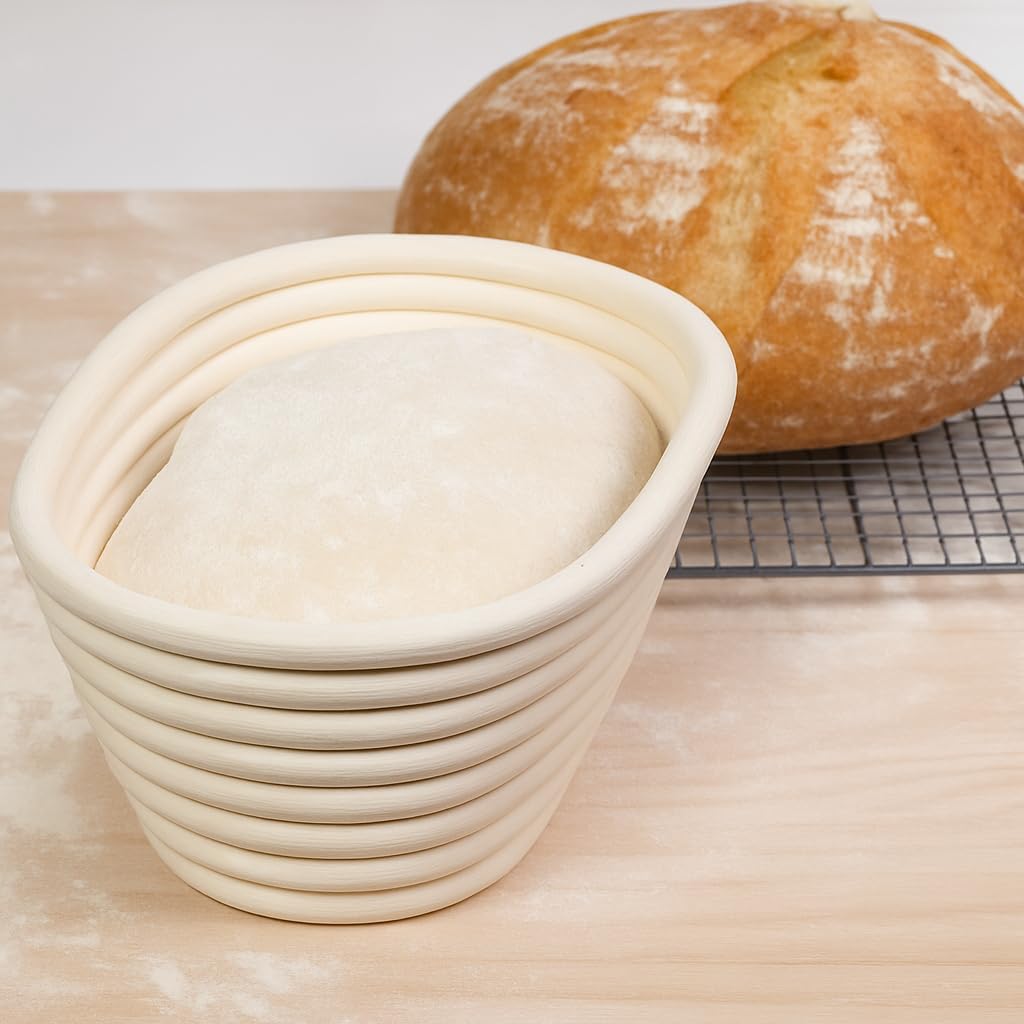 Saint Germain Bakery Premium Round Bread Banneton Basket - Ideal Brotform Proofing Basket for Beautiful Bread (10 Inch)