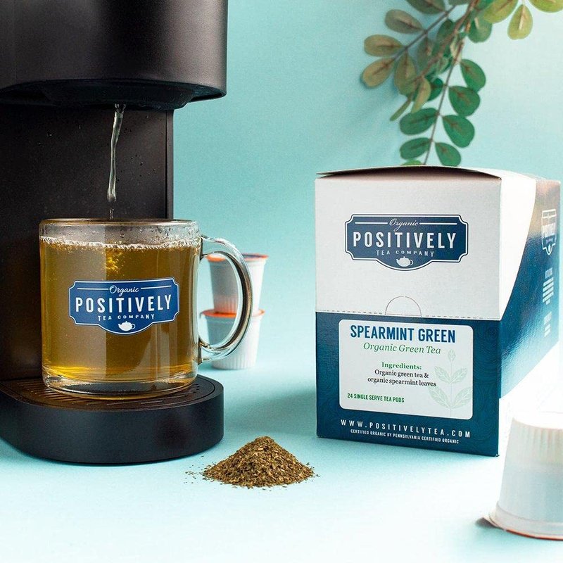 Organic Positively Tea Company, Spearmint Green Tea, K-Cup Compatible, 24 Pods