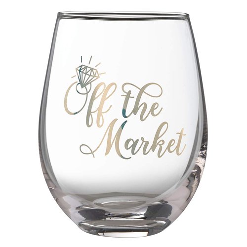 Lillian Rose Bride Engagement "Off the Market" Stemless Wine Glass (G117 OM)