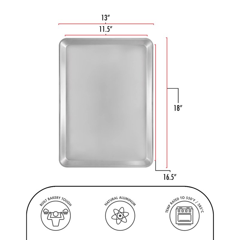 Fat Daddio's SP-HALF Natural Aluminum Half Sheet Pan