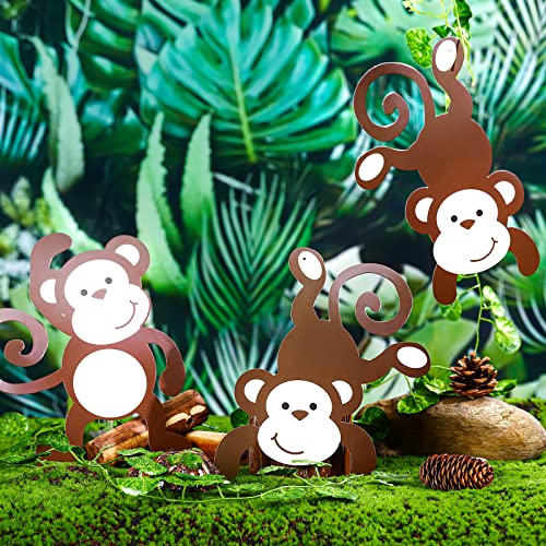 24 Pcs Monkey Hanging Cutouts for Jungle Safari Themed Birthday Parties