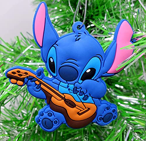 Stitch Playing Ukulele Christmas Ornament - Shatterproof Holiday Decor