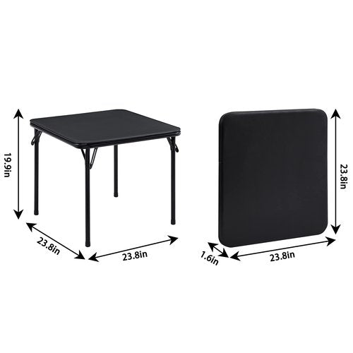 VECELO 24'' Kids Folding Card Table, Portable, with Ultra Soft PU Padded Cushion, 1 Piece, Jet Black