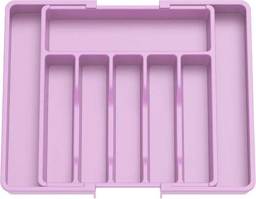 Lifewit Expandable Silverware Drawer Organizer - BPA-Free Utensil Tray for Kitchen | Adjustable Storage 13-22 x 15" - Purple
