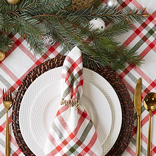 DII Christmas Thanksgiving Holiday Tabletop D?cor Collection Decorative Napkin Ring Holder Set, 1.9" Dia x 1.1" Height, Merry Gold, 6 Piece