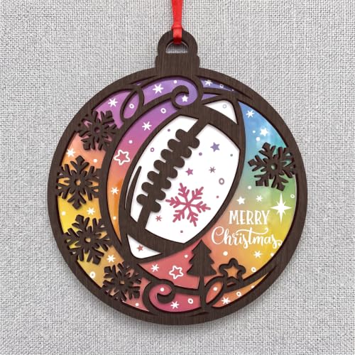 Football Christmas Ornament - 4 Inch Holiday Decor for Football Fans