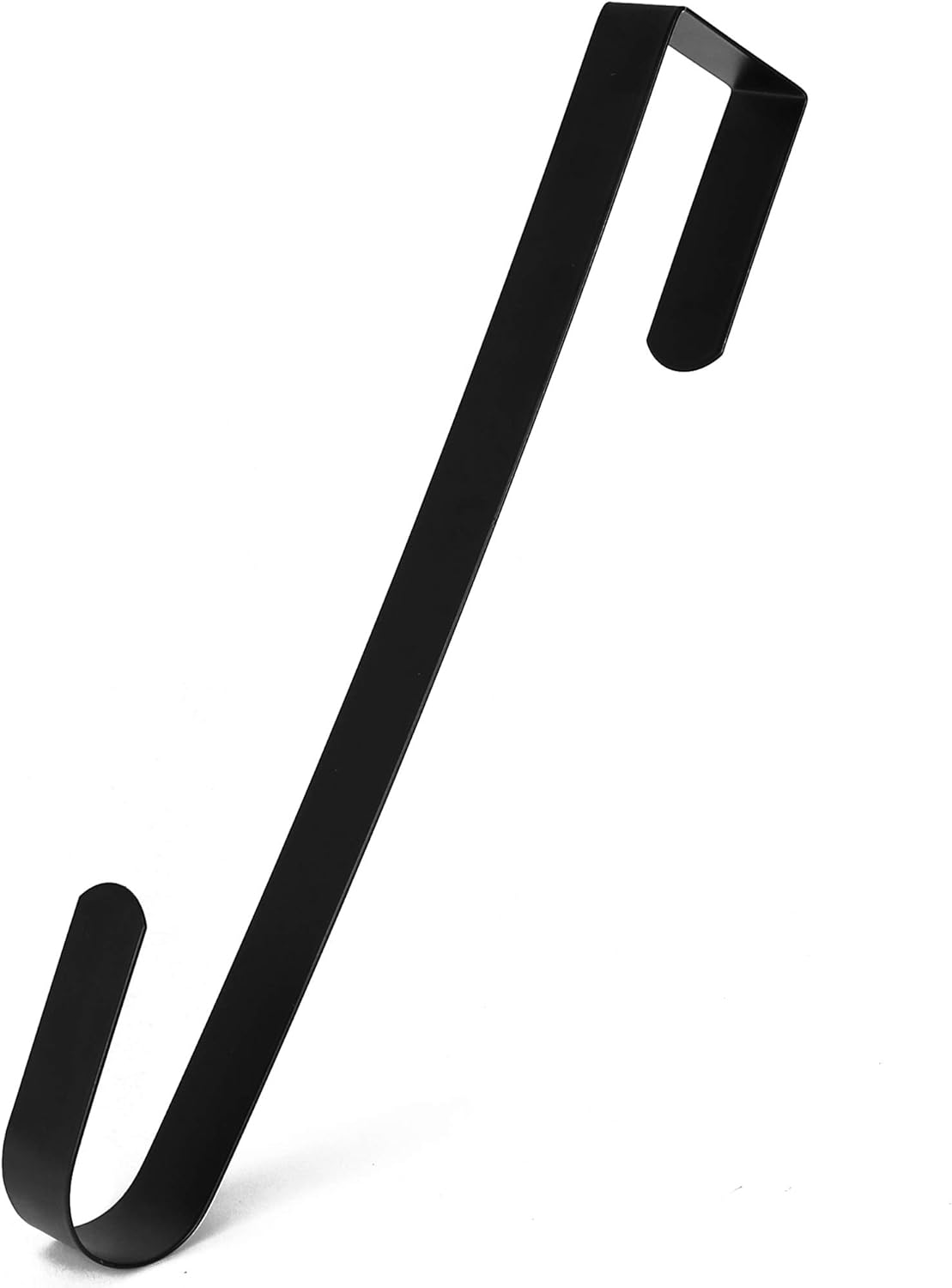 RN'D Over Door Wreath Hanger Hook - Slim Metal Holder for Seasonal Wreaths | Black, 12-Inch