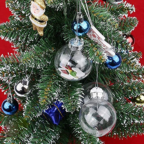 20-Pack Clear Plastic Fillable Ornament Balls (60mm) with Removable Caps