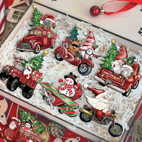 24pcs Wooden Christmas Gnome Ornaments - Holiday Tree Decor & Crafts