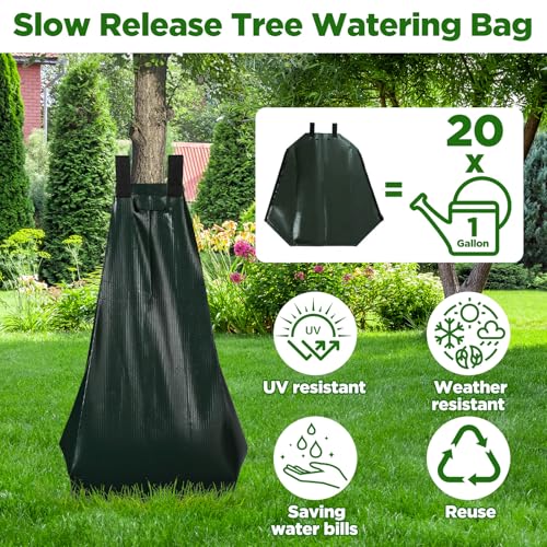 2-Pack 20-Gallon Slow Release Tree Watering Bags - Heavy-Duty Drip Bags