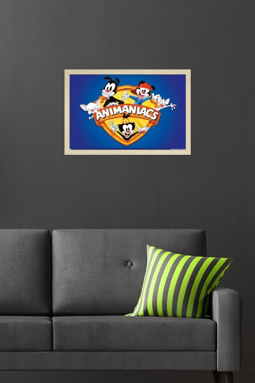 Trends International Animaniacs - Shield Wall Poster, 22.4L x 14.7W, Blonde Framed Version
