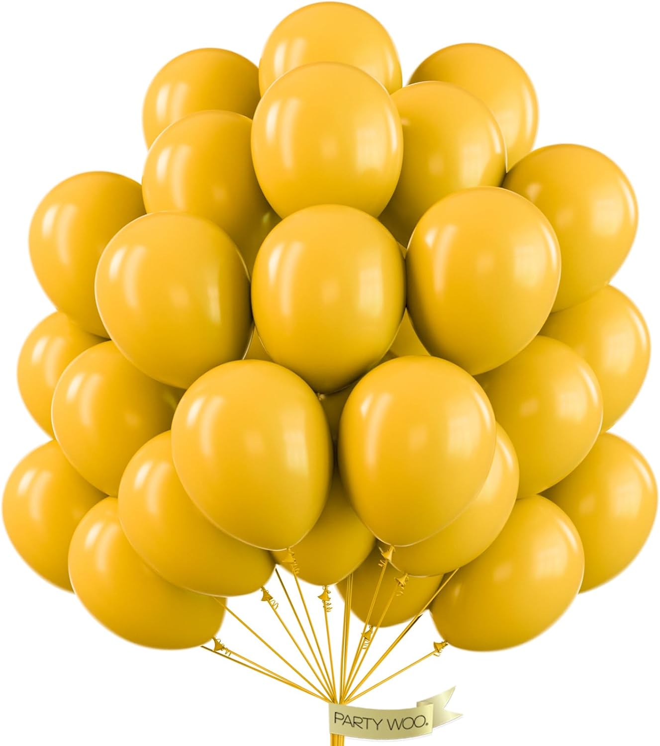 PartyWoo Mustard Yellow Balloons - 100pcs 12 Inch Boho Neutral Fall Decor for Celebrations
