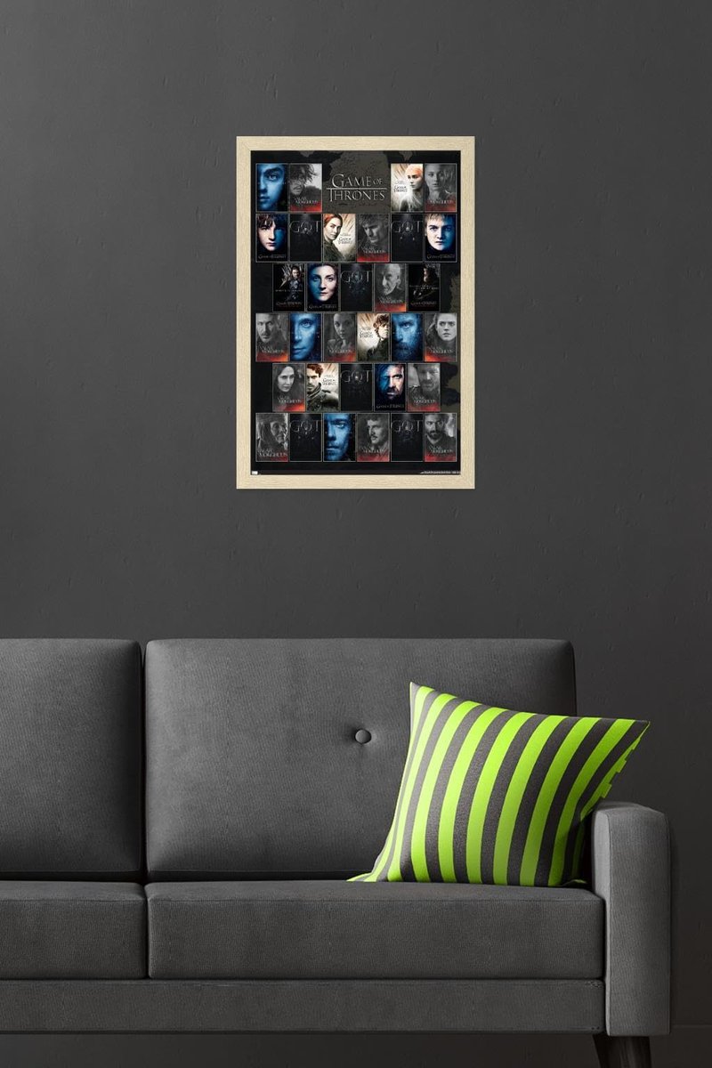 Game of Thrones - Grid Wall Poster, 22.4L" x 14.7W", Blonde Framed Version