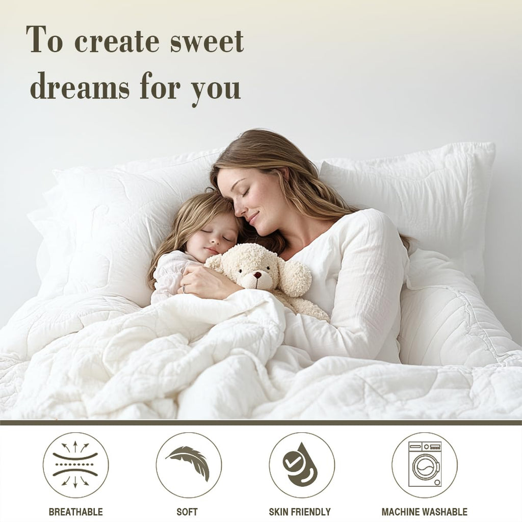 Feelyou Bowknot Bedding Set Twin Size Kids Cute Kawaii Comforter Cover for Boys Girls Teens White Pink Duvet Cover Breathable Soft Lightweight Microfiber Quilt Set