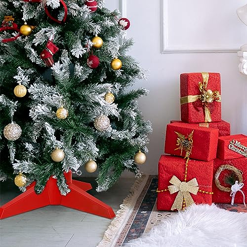 Heavy Duty Red Christmas Tree Stand for Real & Artificial Trees up to 8ft