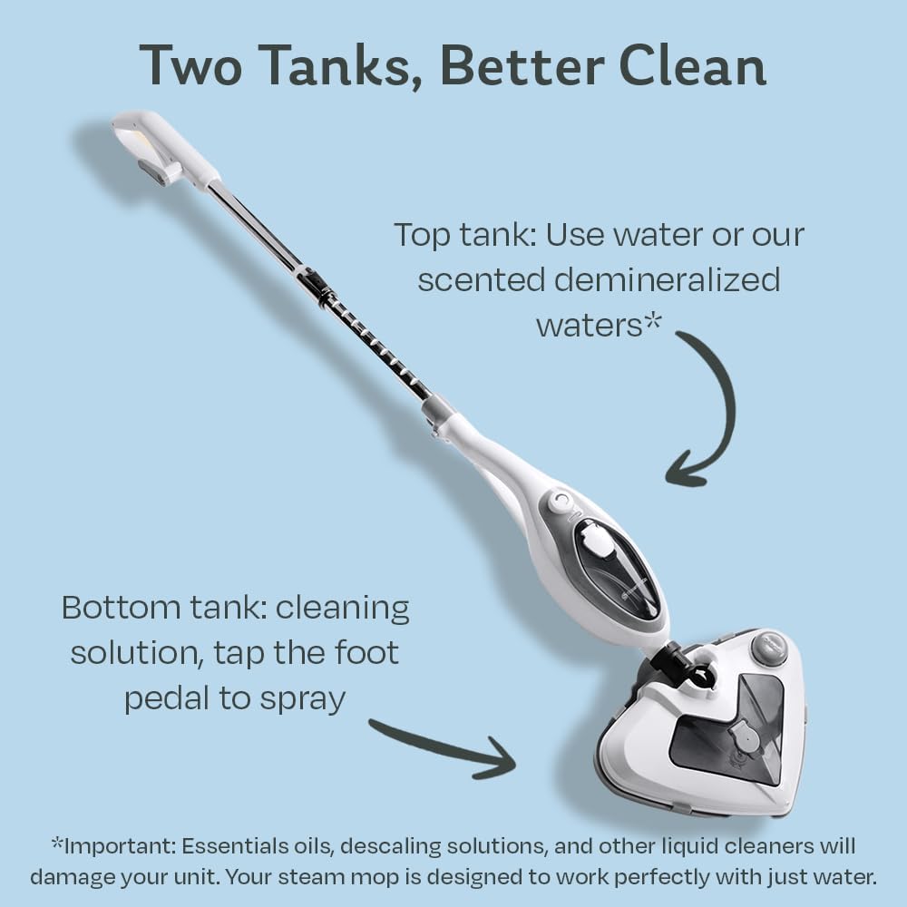 Steam & Go 10-in-1 Multi-Surface Steam Mop - Powerful Deep Cleaning with Heat Technology