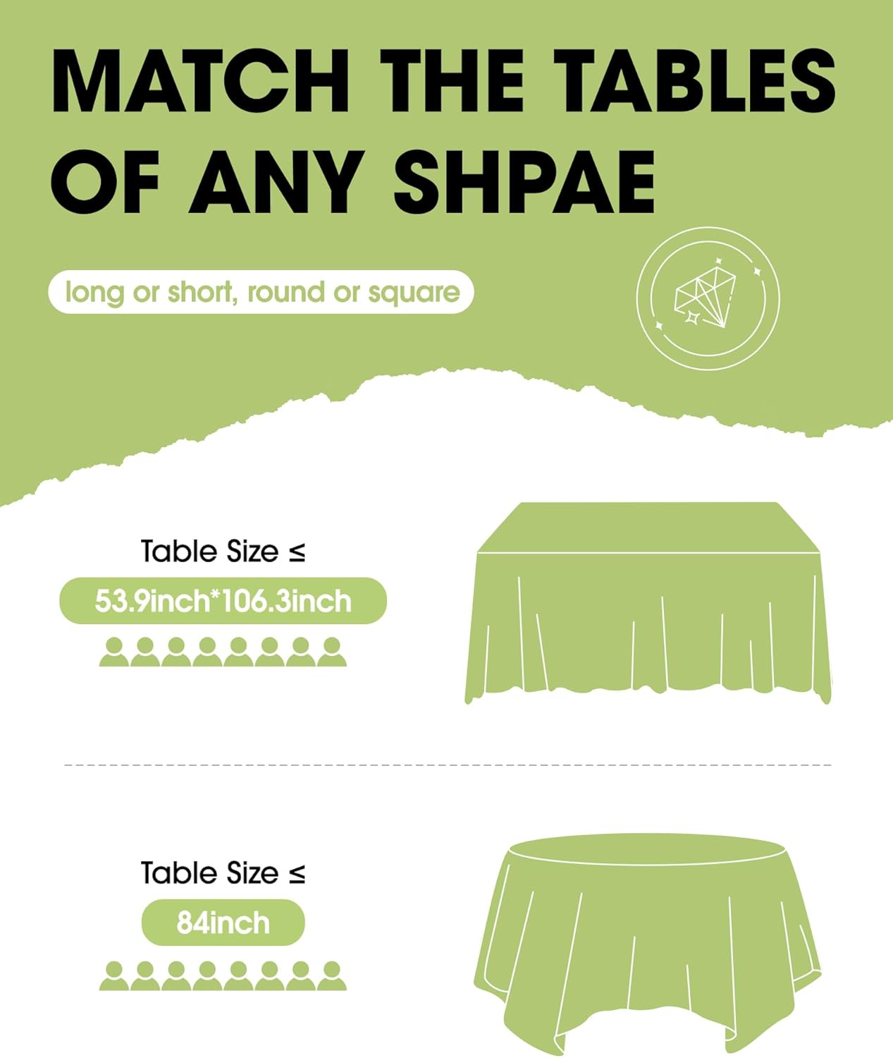 Pureegg Disposable Table Set - 10 Pack of Leakproof White & Blue Tablecloths (54''x108'') & Runners (14''x108'') for Events