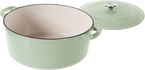 Cuisinart Enameled Cast Iron Round Casserole - Mint Green, 7-Quart | Classic Kitchen Essential