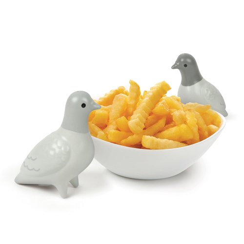 Genuine Fred CLAY PIGEONS, Ceramic Pigeon Salt and Pepper Shakers