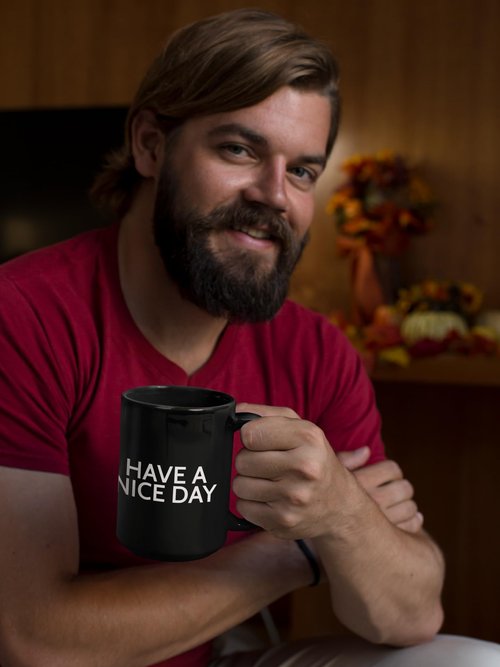 Funny Coffee Mug for Men and Women - Have A Nice Day Mug Middle Finger Bottom Cup | Funny White Elephant Gag Gifts for Adults Inappropriate - Novelty Coffee Mugs Cups, Work Mugs, Office Gift (15 oz)