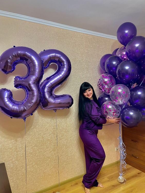 Purple Number 20 Balloon - 40 Inch 20th Birthday Decorations for Girls & Boys Party Supplies