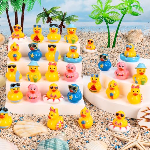 120 Mini Resin Ducks - Summer Beach Decor & Party Accessories
