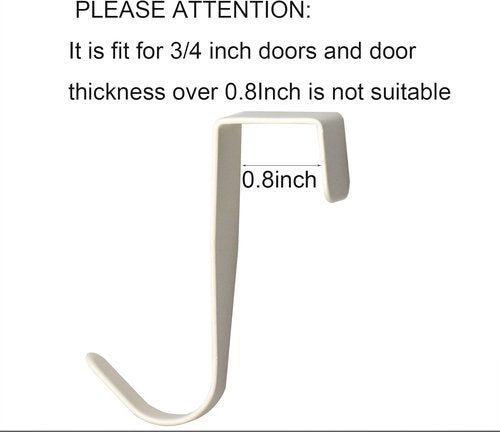 Eywlwaar Over The Cabinet Door Hooks - 4-Pack Single Hook for Easy Organization | Fits Doors Up to 0.8 Inch Thick