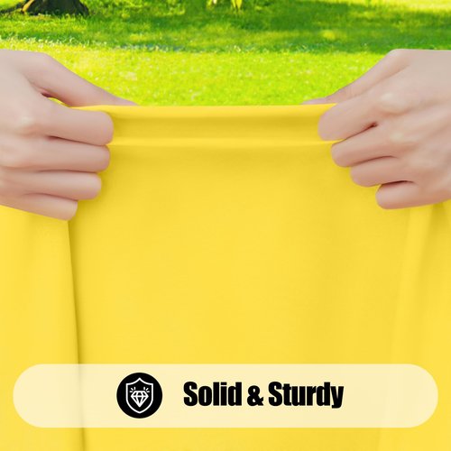 Smiry 2 Pack Rectangle Picnic Table Cloth, Waterproof Elastic Fitted Tablecloths, Washable Polyester Rectangular Patio Table Cover for Camping, Indoor and Outdoor (Yellow, 30"x48")