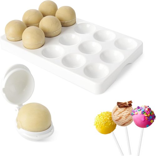 MITCHENIFY Cake Pop Mold Set - Round Sphere Press with Tray for Easy Home Baking | Perfect for Parties & Weddings