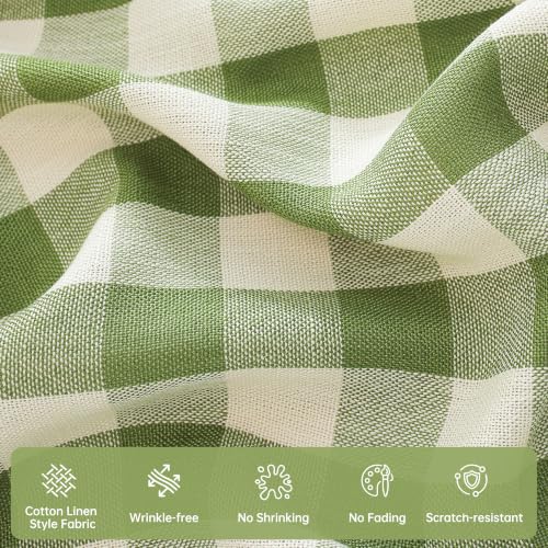 POSEAT Summer Green Gingham Table Runner 108" x 13" (Green) Cotton Blend