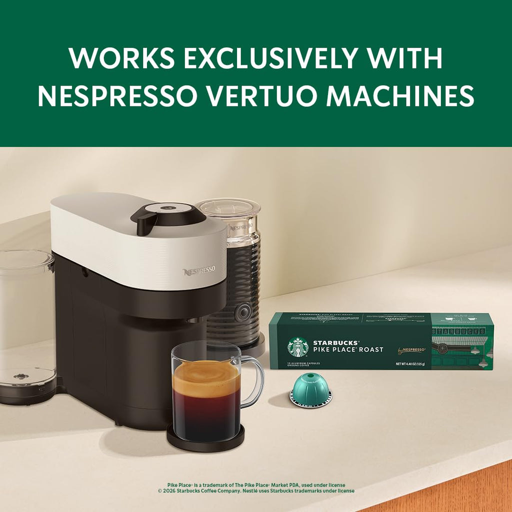 Starbucks by Nespresso Vertuo Coffee Pods - Pike Place Medium Roast, 30-Count, Brews 7.8 oz.